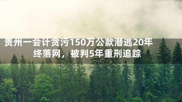 贵州一会计贪污150万公款潜逃20年终落网，被判5年重刑追踪