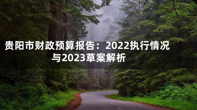 贵阳市财政预算报告：2022执行情况与2023草案解析