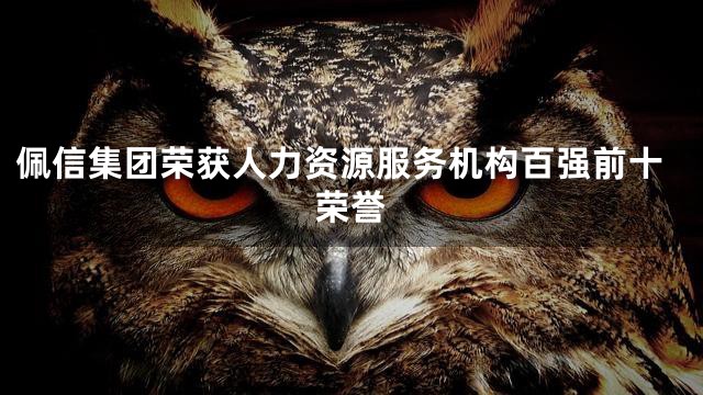 佩信集团荣获人力资源服务机构百强前十荣誉