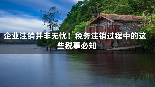 企业注销并非无忧！税务注销过程中的这些税事必知