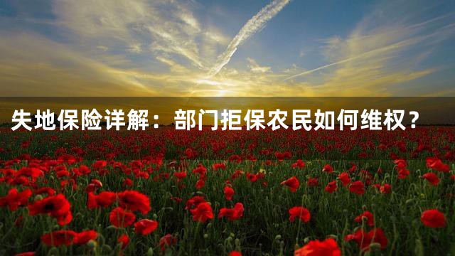 失地保险详解：部门拒保农民如何维权？
