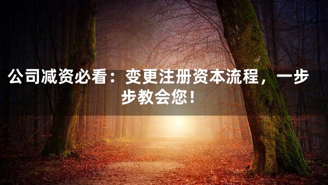公司减资必看：变更注册资本流程，一步步教会您！