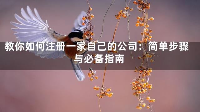 教你如何注册一家自己的公司：简单步骤与必备指南