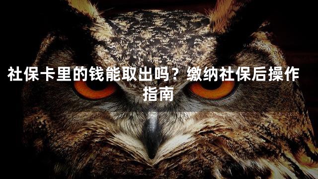 社保卡里的钱能取出吗？缴纳社保后操作指南