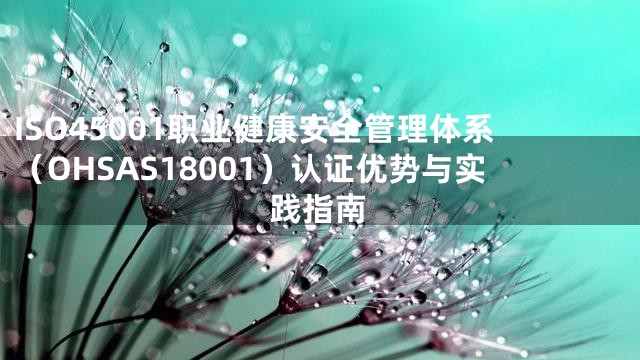 ISO45001职业健康安全管理体系（OHSAS18001）认证优势与实践指南