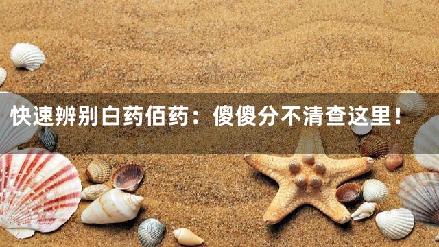 快速辨别白药佰药：傻傻分不清查这里！