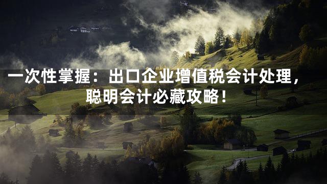 一次性掌握：出口企业增值税会计处理，聪明会计必藏攻略！
