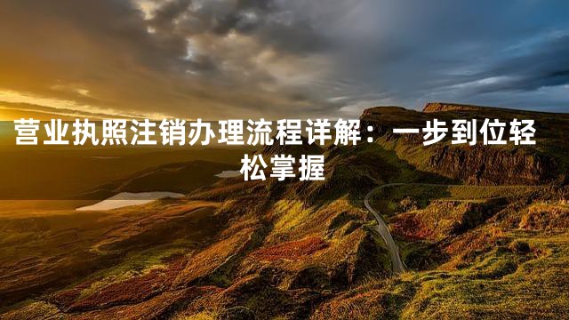 营业执照注销办理流程详解：一步到位轻松掌握