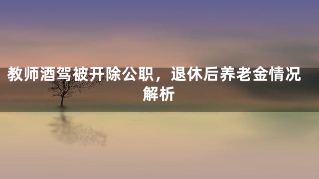 教师酒驾被开除公职，退休后养老金情况解析