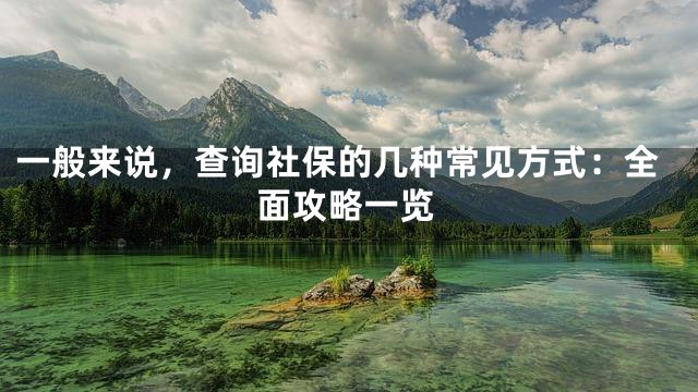 一般来说，查询社保的几种常见方式：全面攻略一览