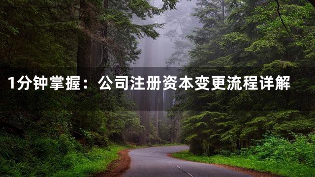 1分钟掌握：公司注册资本变更流程详解