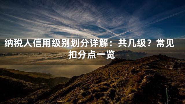 纳税人信用级别划分详解：共几级？常见扣分点一览