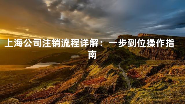 上海公司注销流程详解：一步到位操作指南