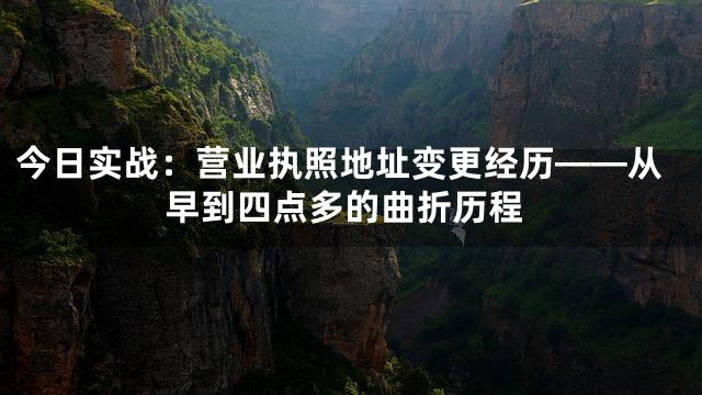 今日实战：营业执照地址变更经历——从早到四点多的曲折历程