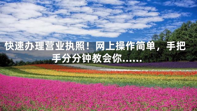 快速办理营业执照！网上操作简单，手把手分分钟教会你……