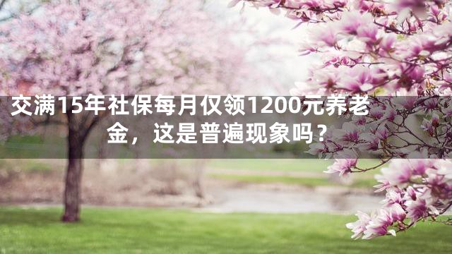 交满15年社保每月仅领1200元养老金，这是普遍现象吗？