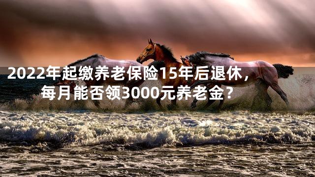 2022年起缴养老保险15年后退休，每月能否领3000元养老金？