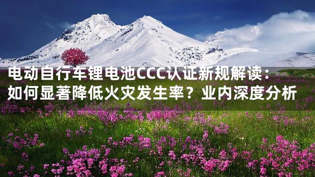 电动自行车锂电池CCC认证新规解读：如何显著降低火灾发生率？业内深度分析