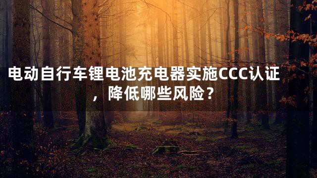电动自行车锂电池充电器实施CCC认证，降低哪些风险？