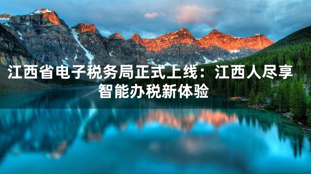 江西省电子税务局正式上线：江西人尽享智能办税新体验