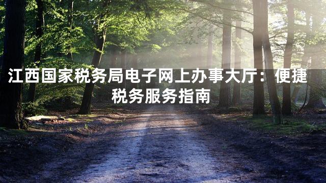 江西国家税务局电子网上办事大厅：便捷税务服务指南