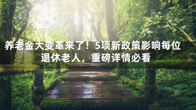 养老金大变革来了！5项新政策影响每位退休老人，重磅详情必看