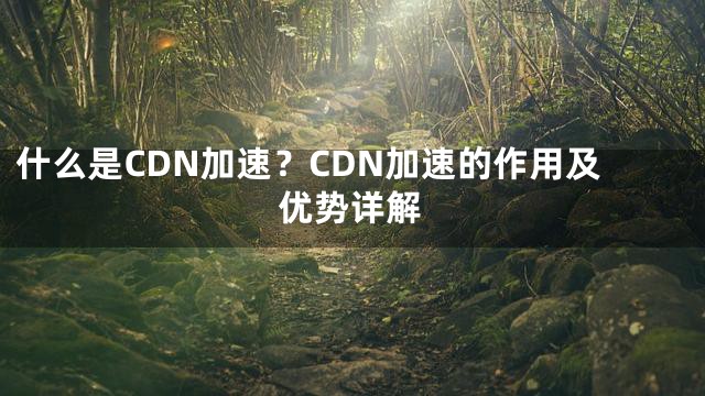 什么是CDN加速？CDN加速的作用及优势详解