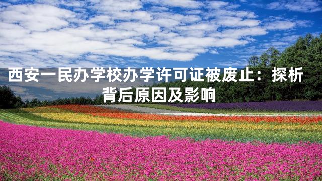 西安一民办学校办学许可证被废止：探析背后原因及影响