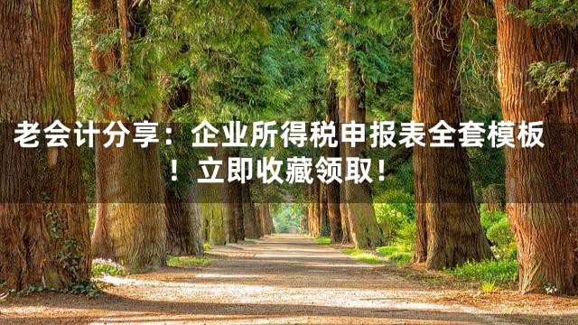 老会计分享：企业所得税申报表全套模板！立即收藏领取！