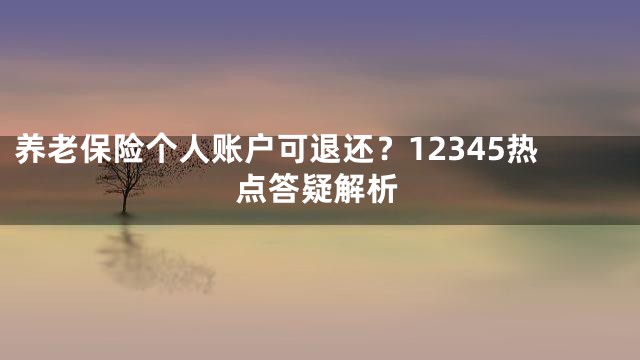 养老保险个人账户可退还？12345热点答疑解析