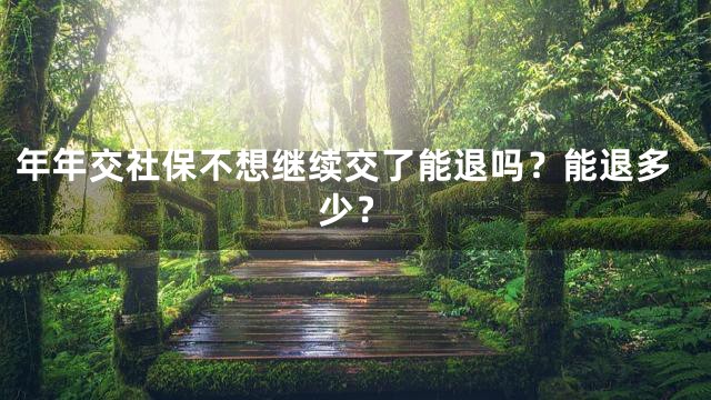 年年交社保不想继续交了能退吗？能退多少？