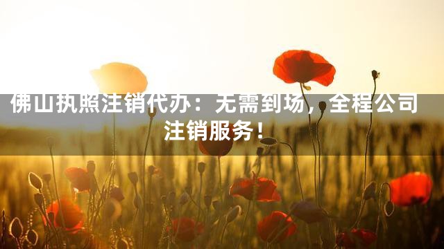 佛山执照注销代办：无需到场，全程公司注销服务！