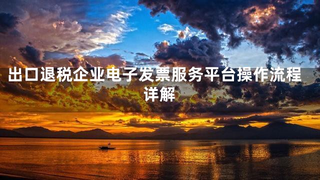 出口退税企业电子发票服务平台操作流程详解