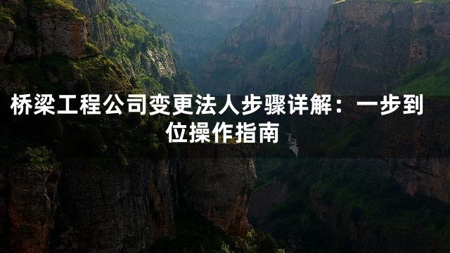 桥梁工程公司变更法人步骤详解：一步到位操作指南