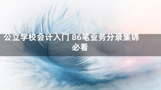 公立学校会计入门 86笔业务分录集锦必看