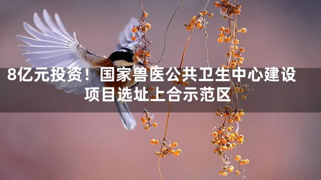 8亿元投资！国家兽医公共卫生中心建设项目选址上合示范区