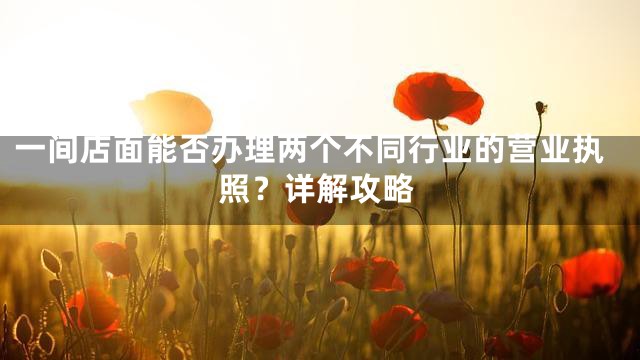 一间店面能否办理两个不同行业的营业执照？详解攻略