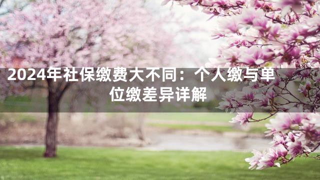 2024年社保缴费大不同：个人缴与单位缴差异详解