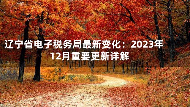 辽宁省电子税务局最新变化：2023年12月重要更新详解