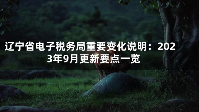 辽宁省电子税务局重要变化说明：2023年9月更新要点一览