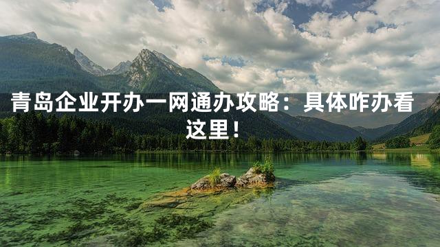 青岛企业开办一网通办攻略：具体咋办看这里！