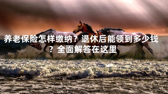 养老保险怎样缴纳？退休后能领到多少钱？全面解答在这里