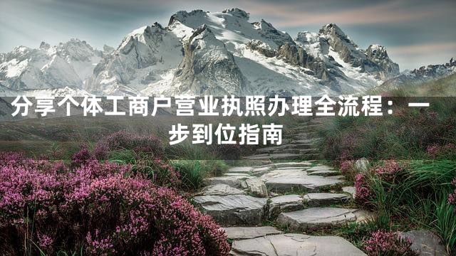 分享个体工商户营业执照办理全流程：一步到位指南
