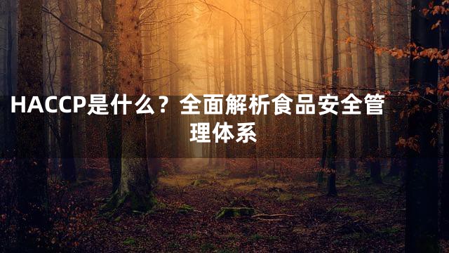 HACCP是什么？全面解析食品安全管理体系