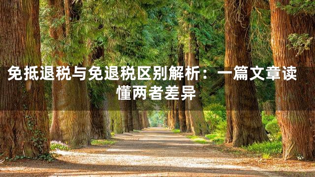 免抵退税与免退税区别解析：一篇文章读懂两者差异