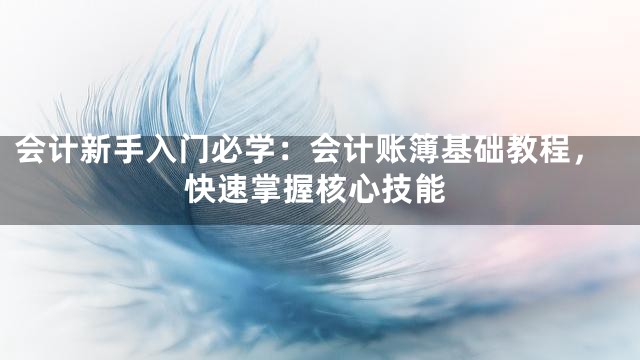 会计新手入门必学：会计账簿基础教程，快速掌握核心技能