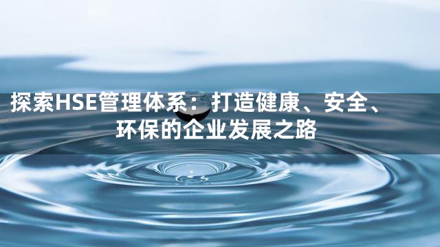探索HSE管理体系：打造健康、安全、环保的企业发展之路