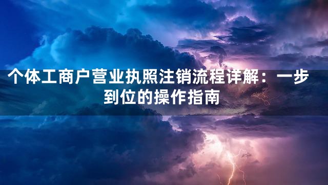 个体工商户营业执照注销流程详解：一步到位的操作指南