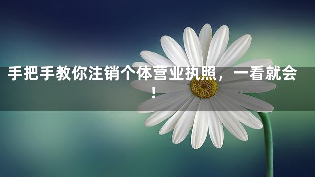 手把手教你注销个体营业执照，一看就会！