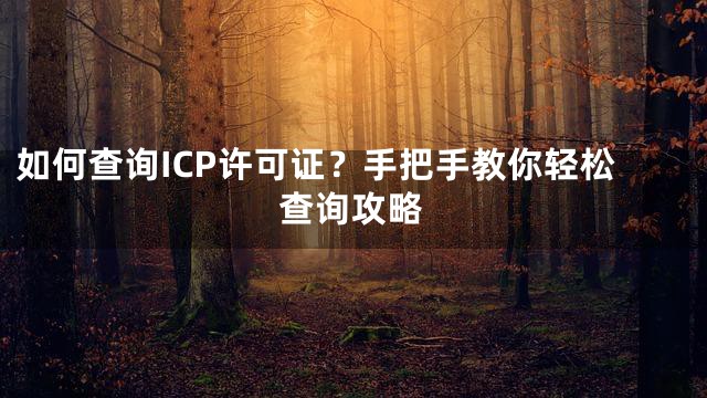 如何查询ICP许可证？手把手教你轻松查询攻略